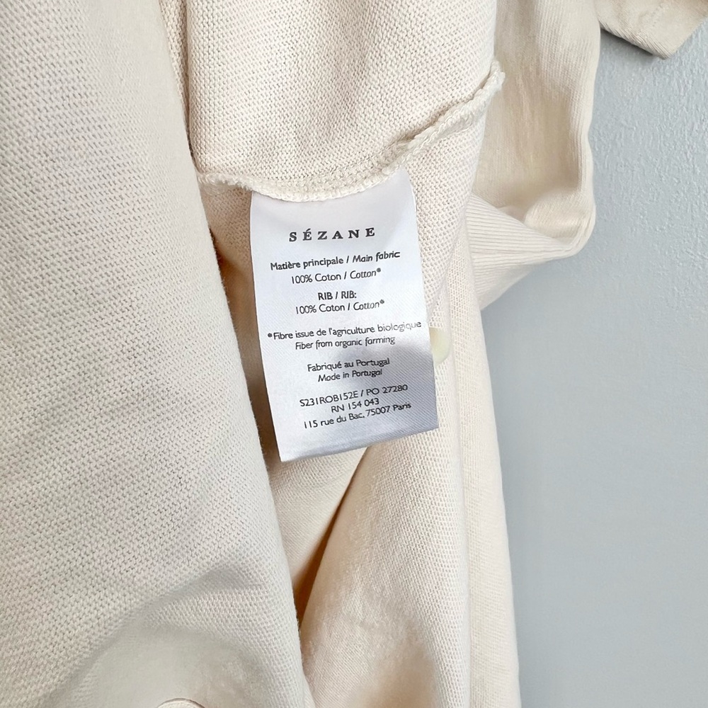 SEZANE Size M • Emy Cream Short Sleeve Cotton Midi Dress. - Picture 4 of 5